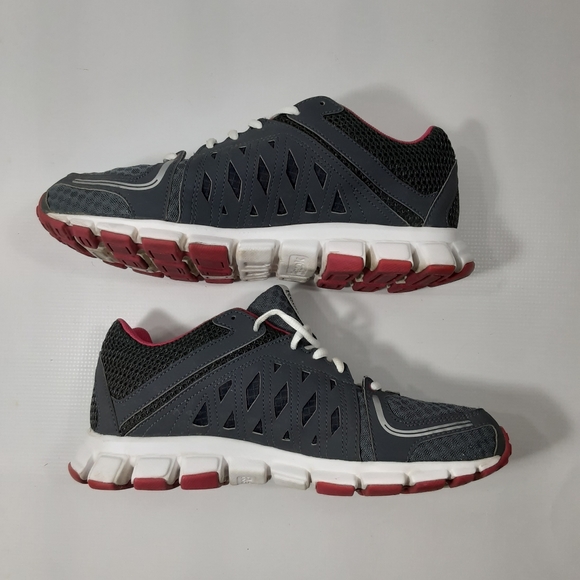 Reebok SmoothFlex Flyer Size 10 Gray and Pink Running Athletic Sneakers Shoes - Picture 7 of 10